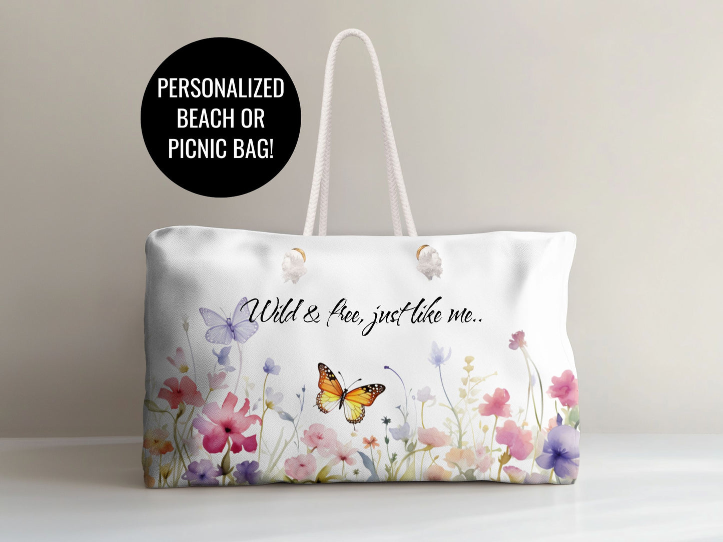 Beach and Picnic Bag - Personalized with name