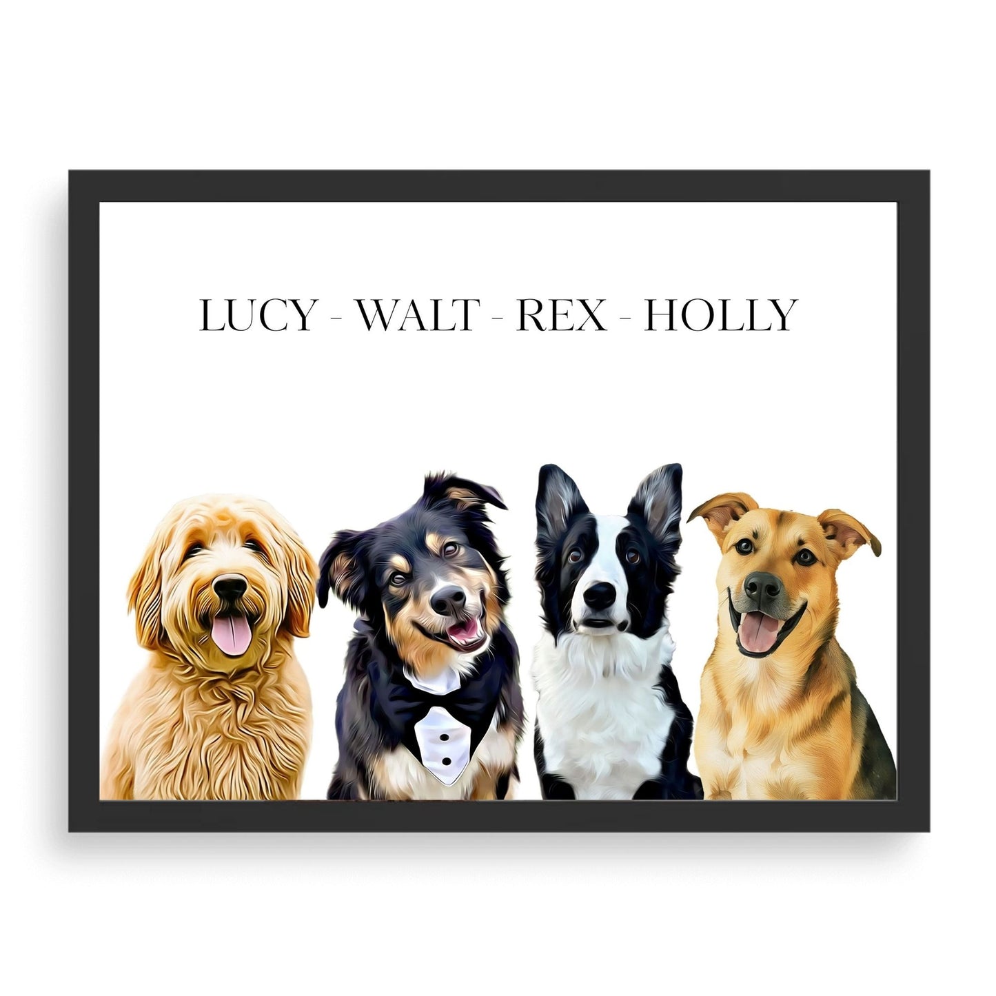 Watercolor & Illustrated Pet Portrait from Photo