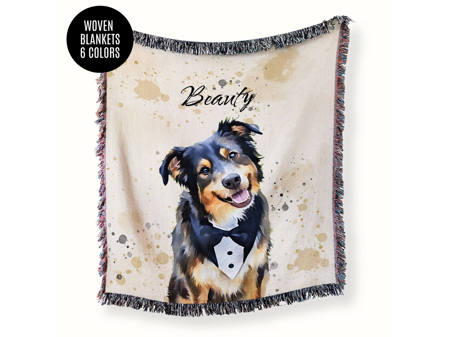 Custom Woven Dog Blanket from Photo