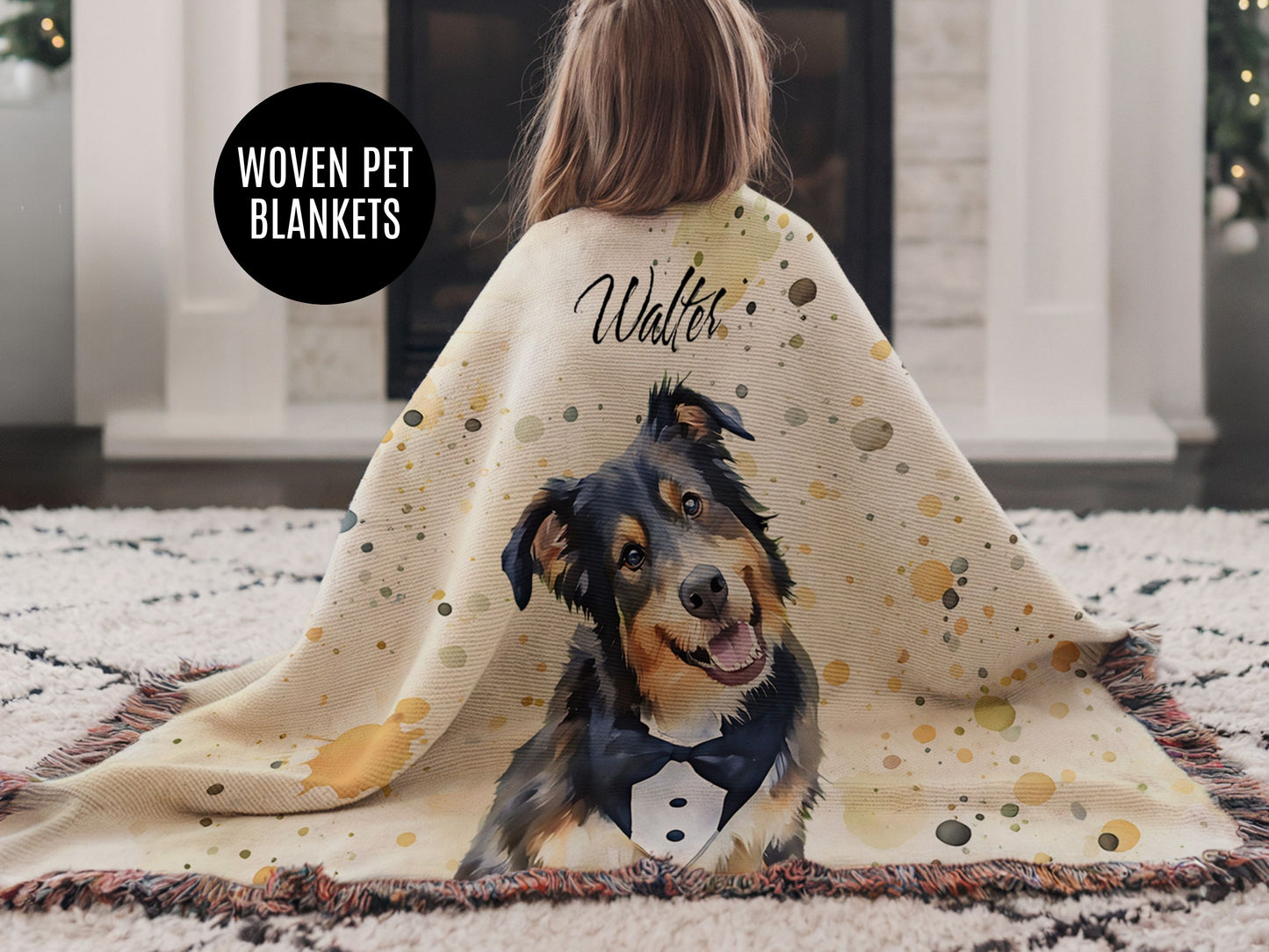 Custom Woven Dog Blanket from Photo