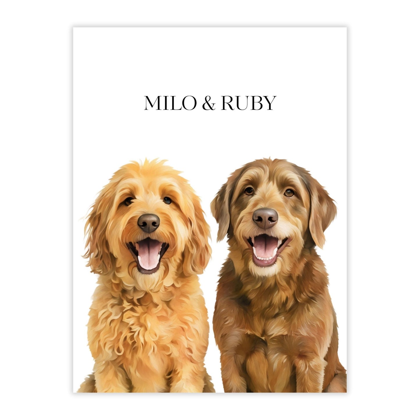 Watercolor & Illustrated Pet Portrait from Photo