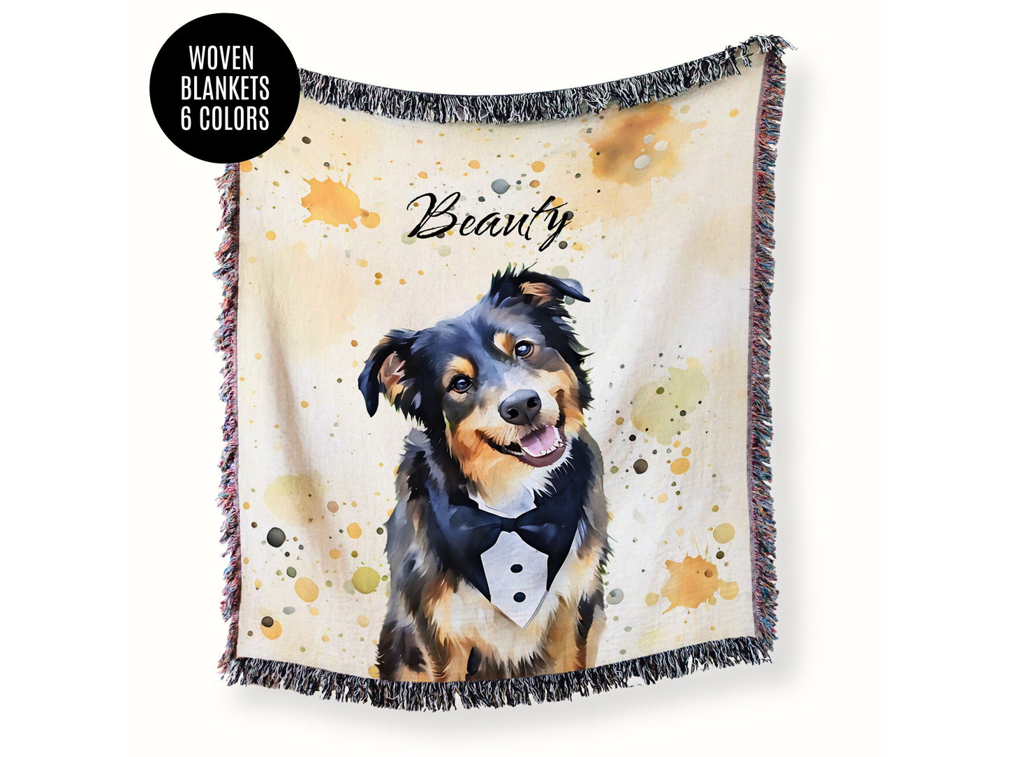 Custom Woven Dog Blanket from Photo