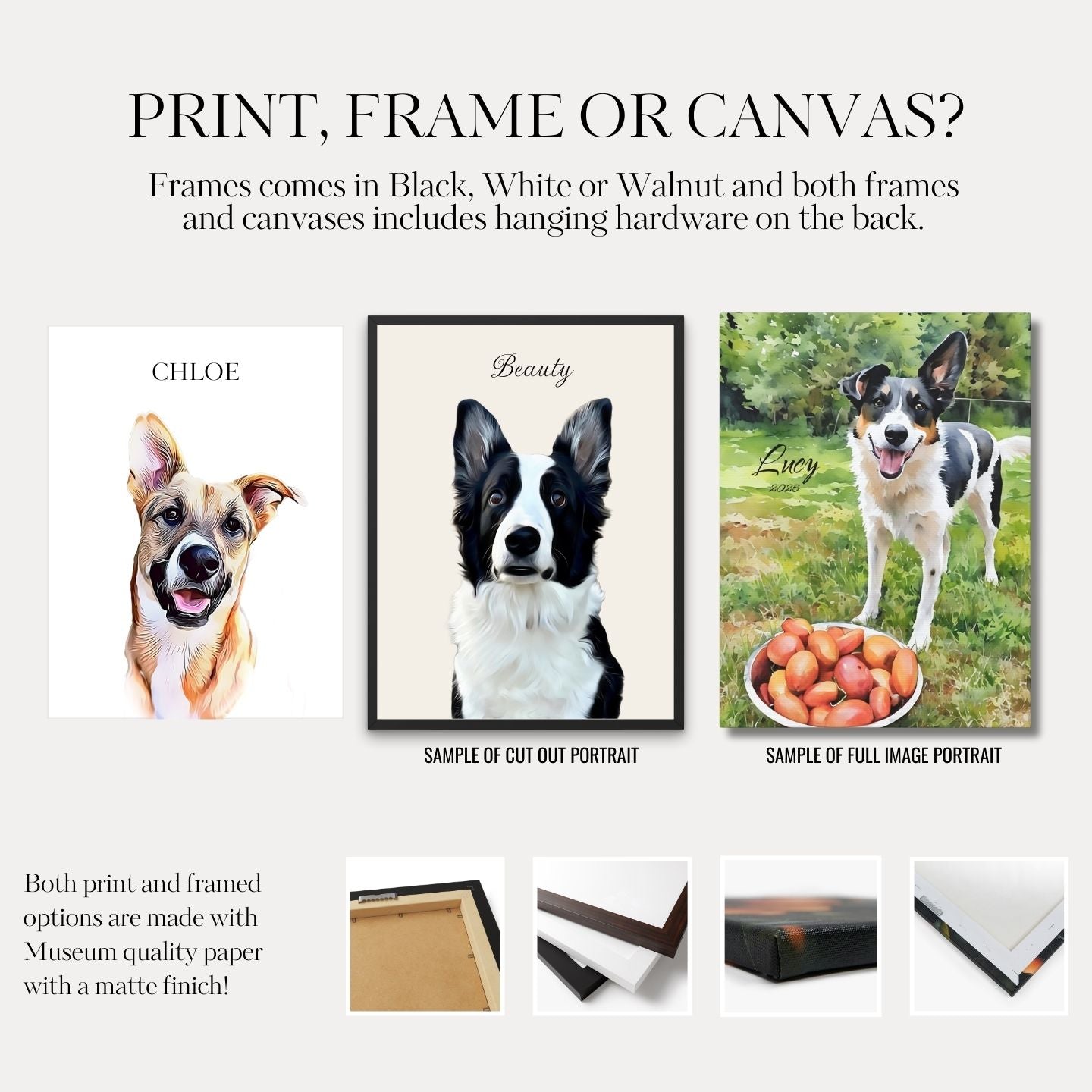 Watercolor & Illustrated Pet Portrait from Photo