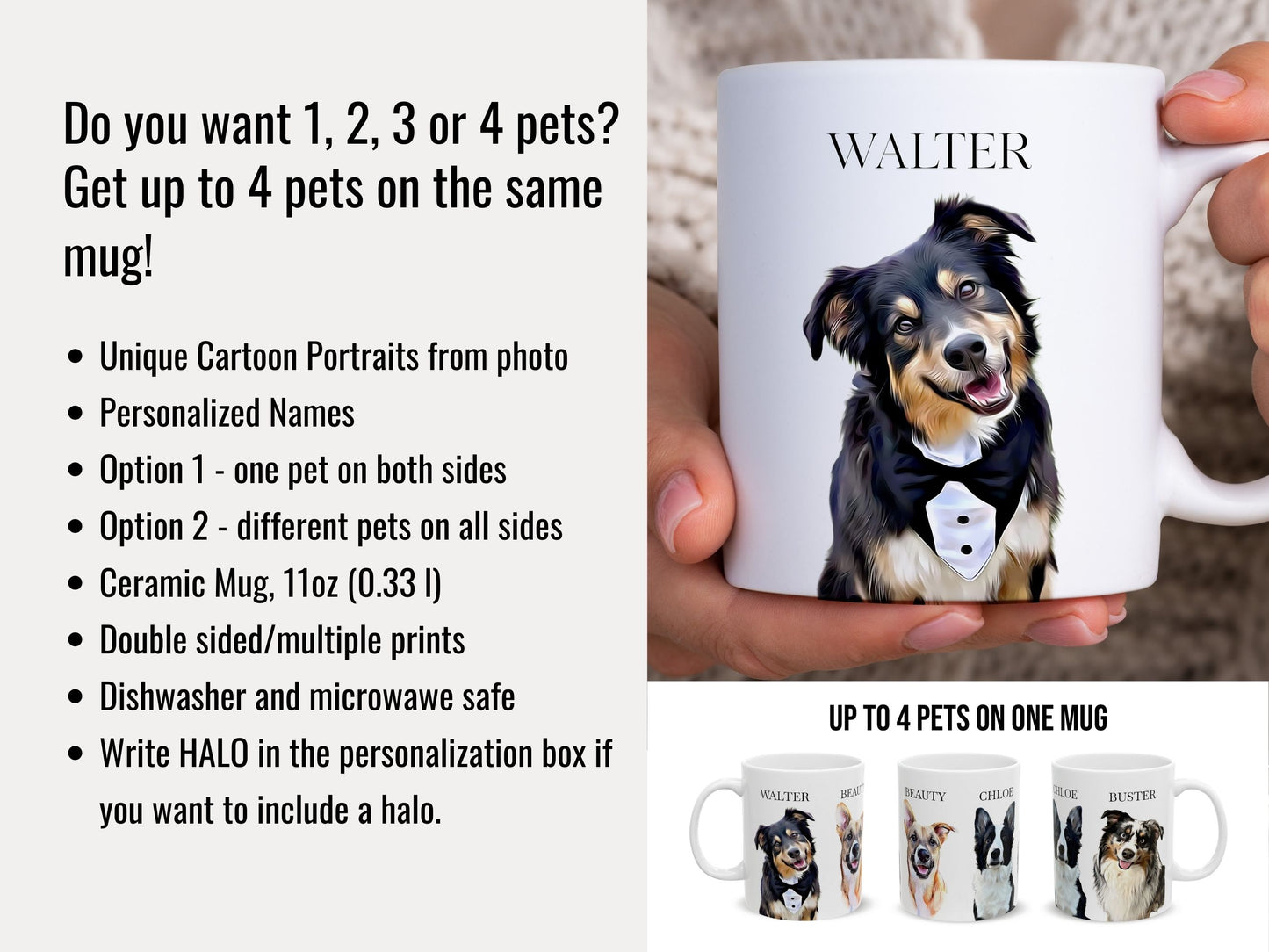Custom Pet Mug Using Pet Photo