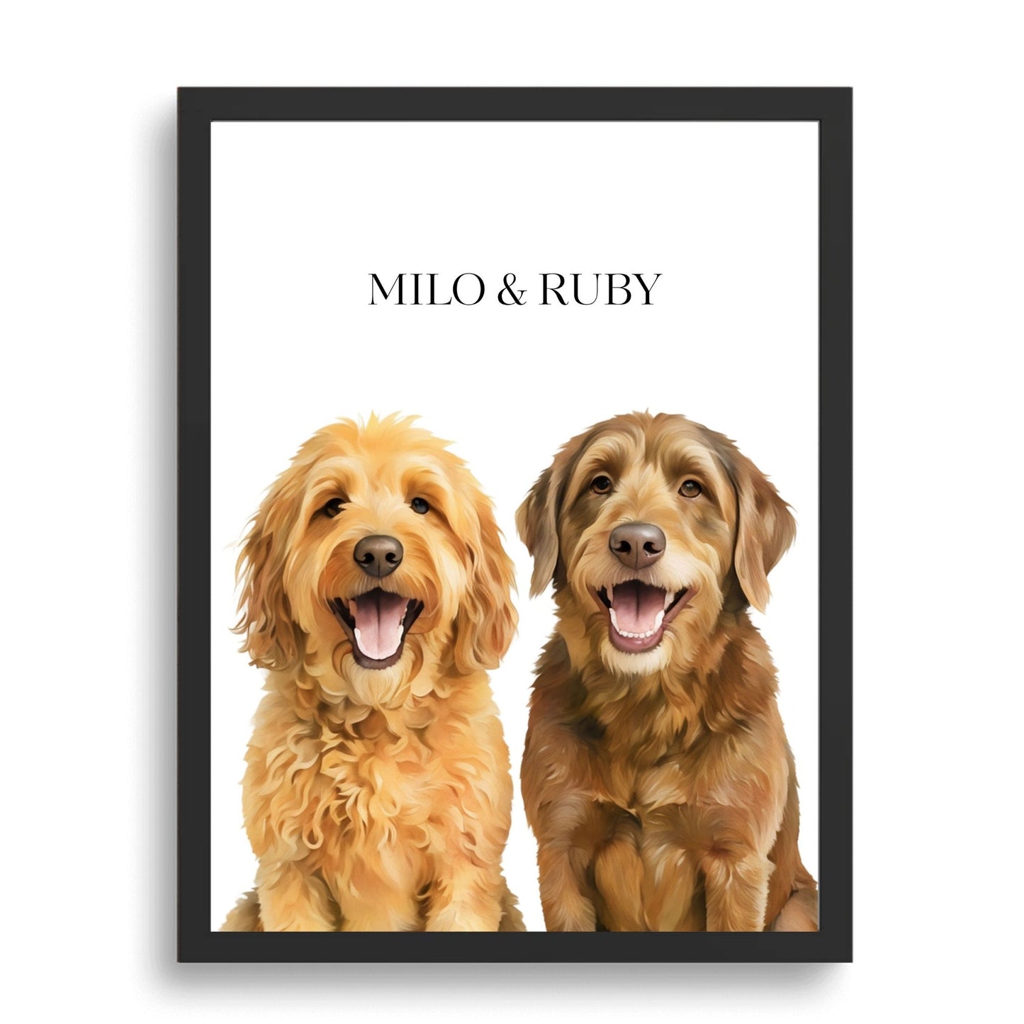 Watercolor & Illustrated Pet Portrait from Photo