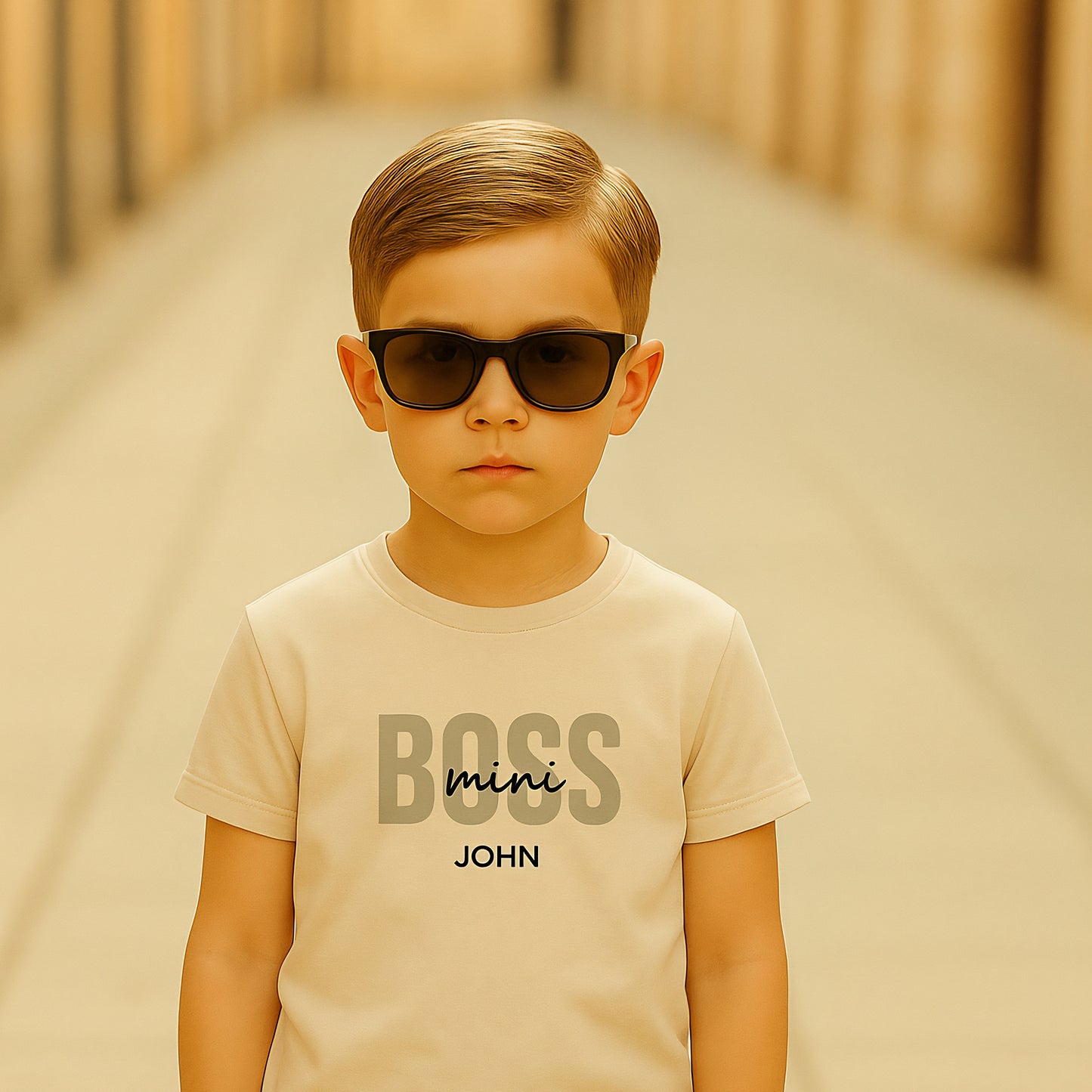Mini Boss Kids T-shirt with Personalized Names