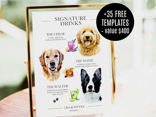 Custom Pet Signature Drink Sign