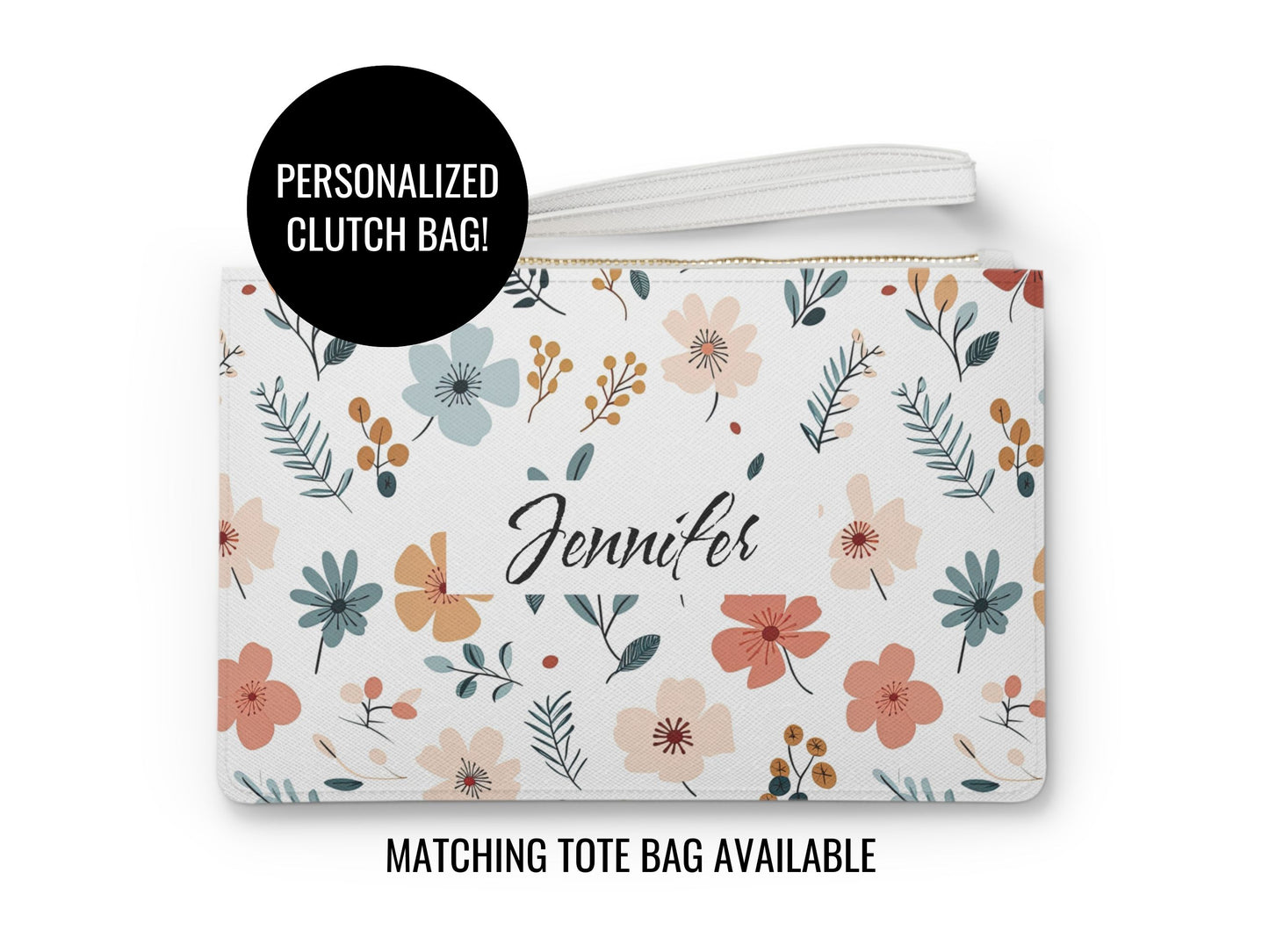Wildflower Personalized Clutch Bag