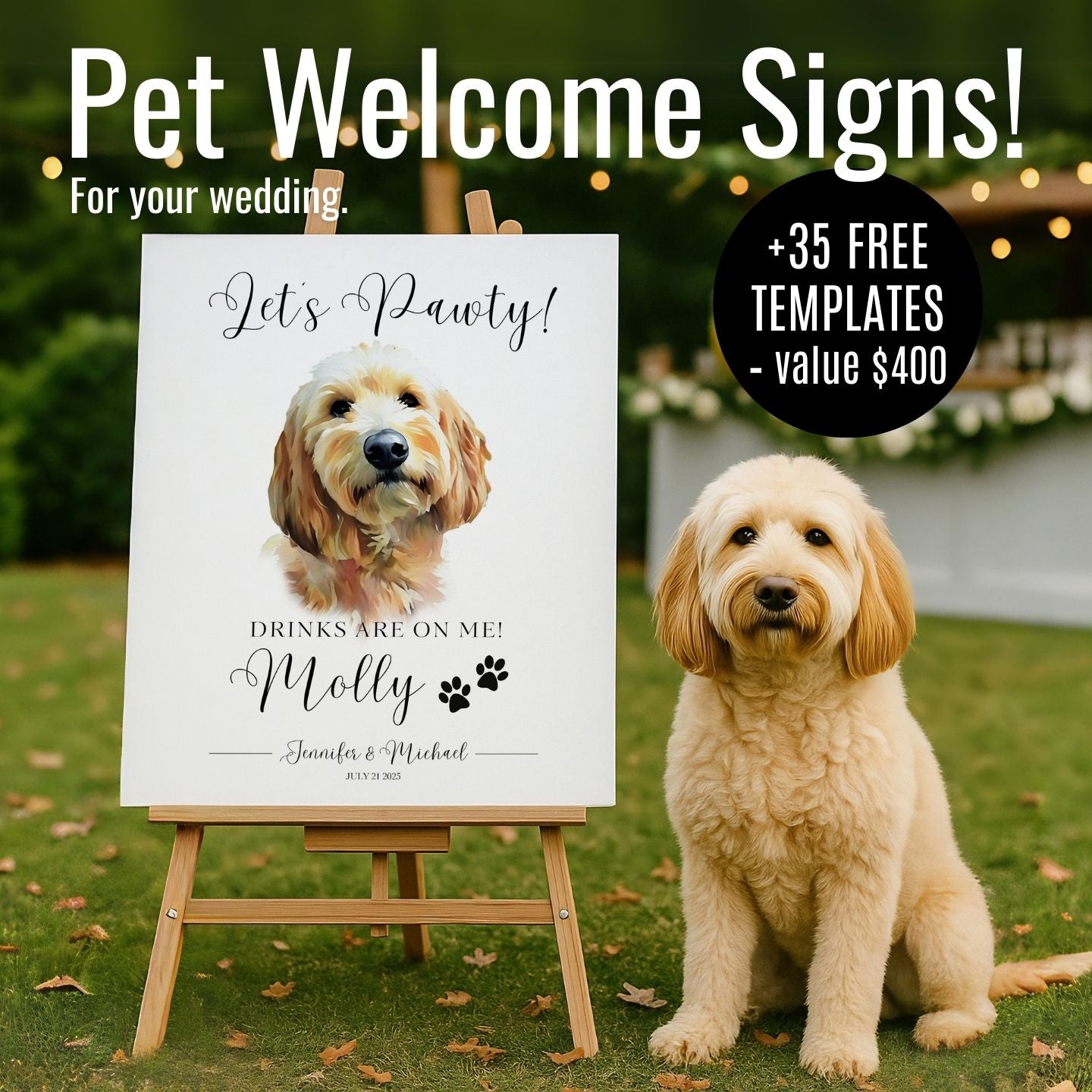 Pet Wedding Welcome Sign
