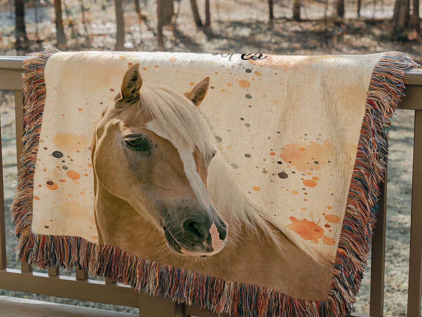 Custom Horse Woven Blanket from Photo