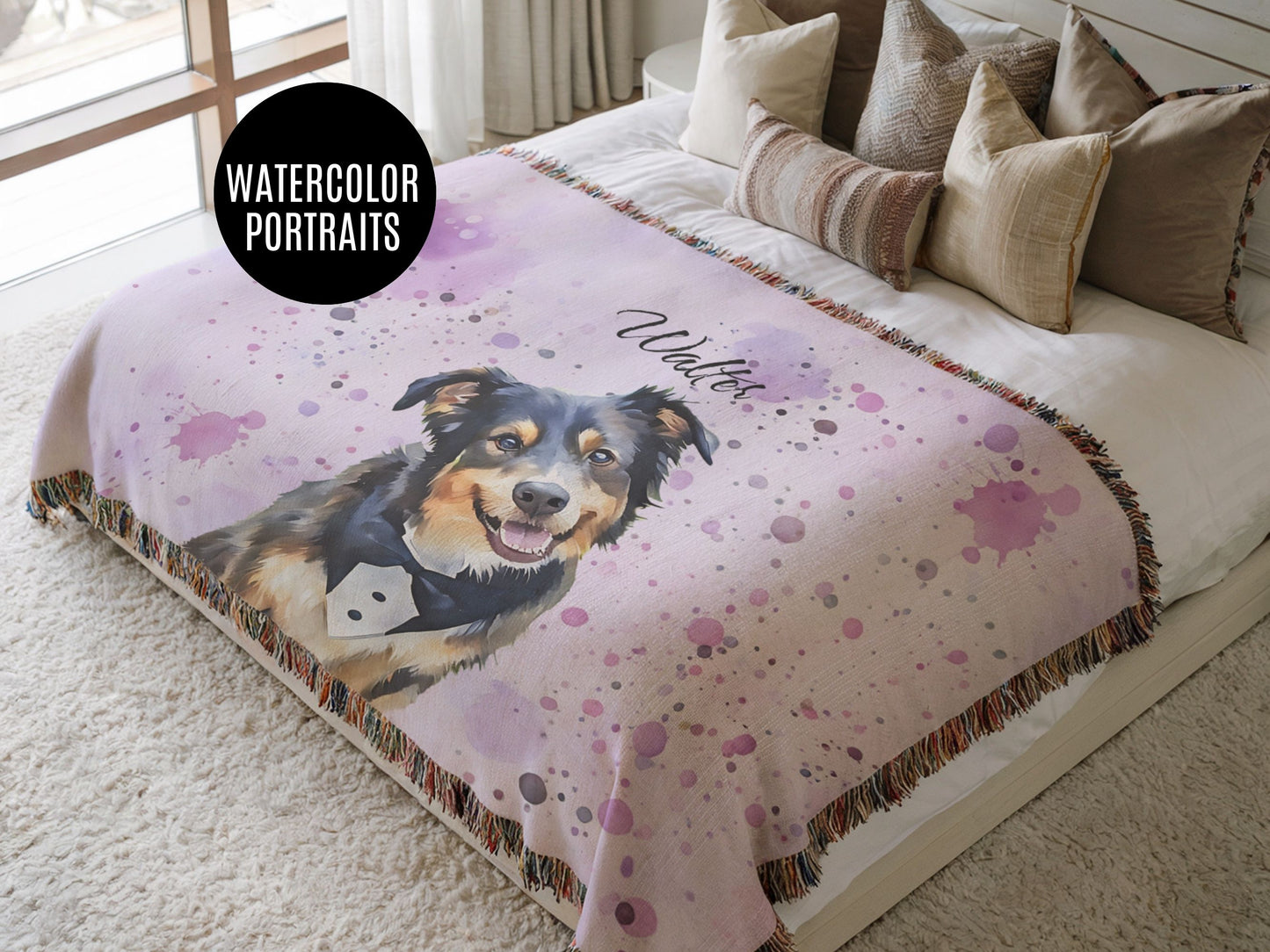 Custom Woven Dog Blanket from Photo
