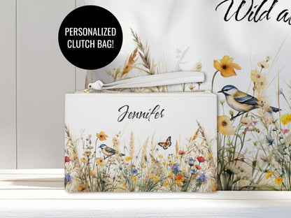 Wildflower Personalized Clutch Bag