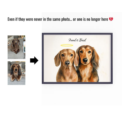 Watercolor & Illustrated Pet Portrait from Photo