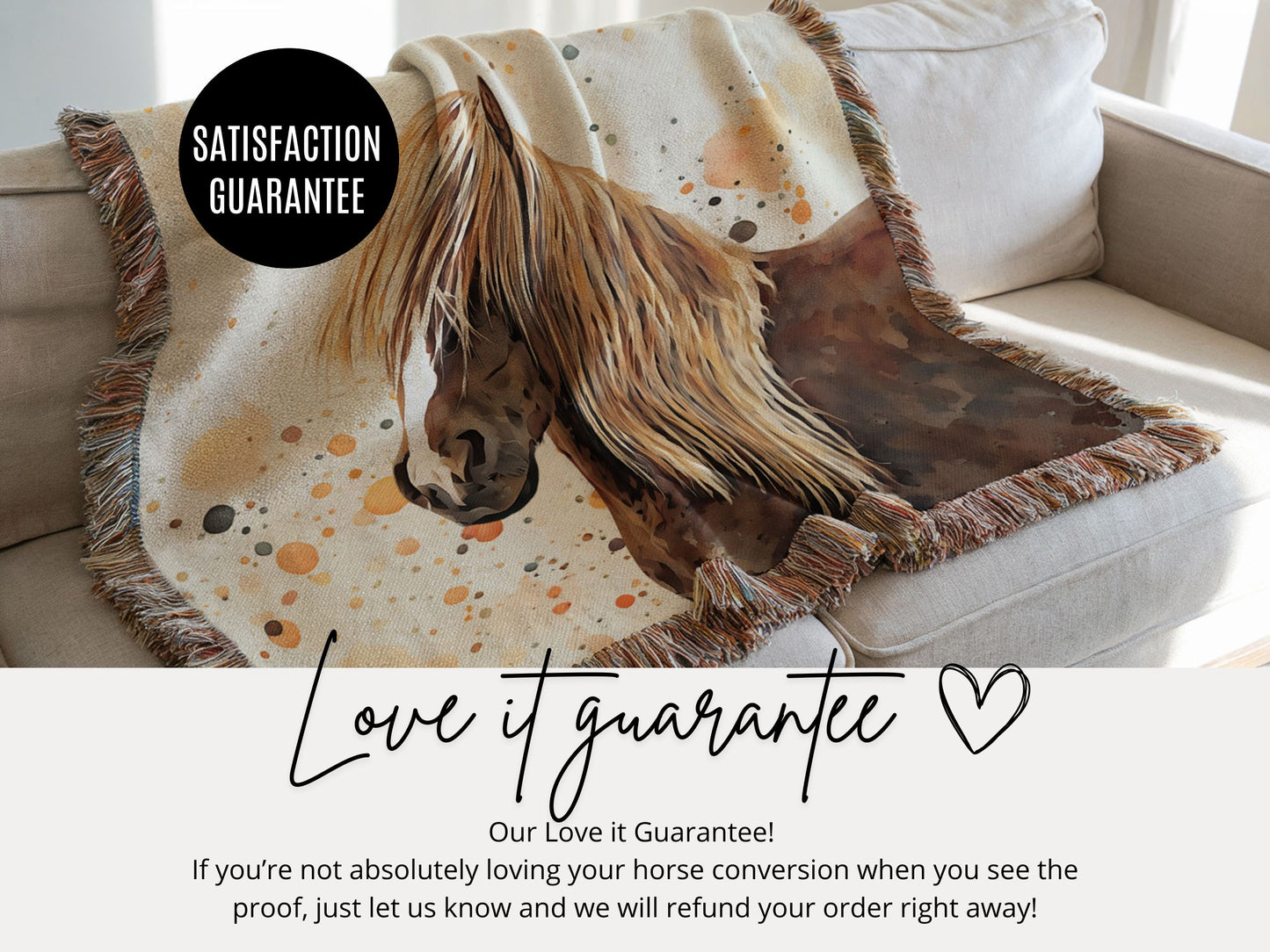 Custom Horse Woven Blanket from Photo