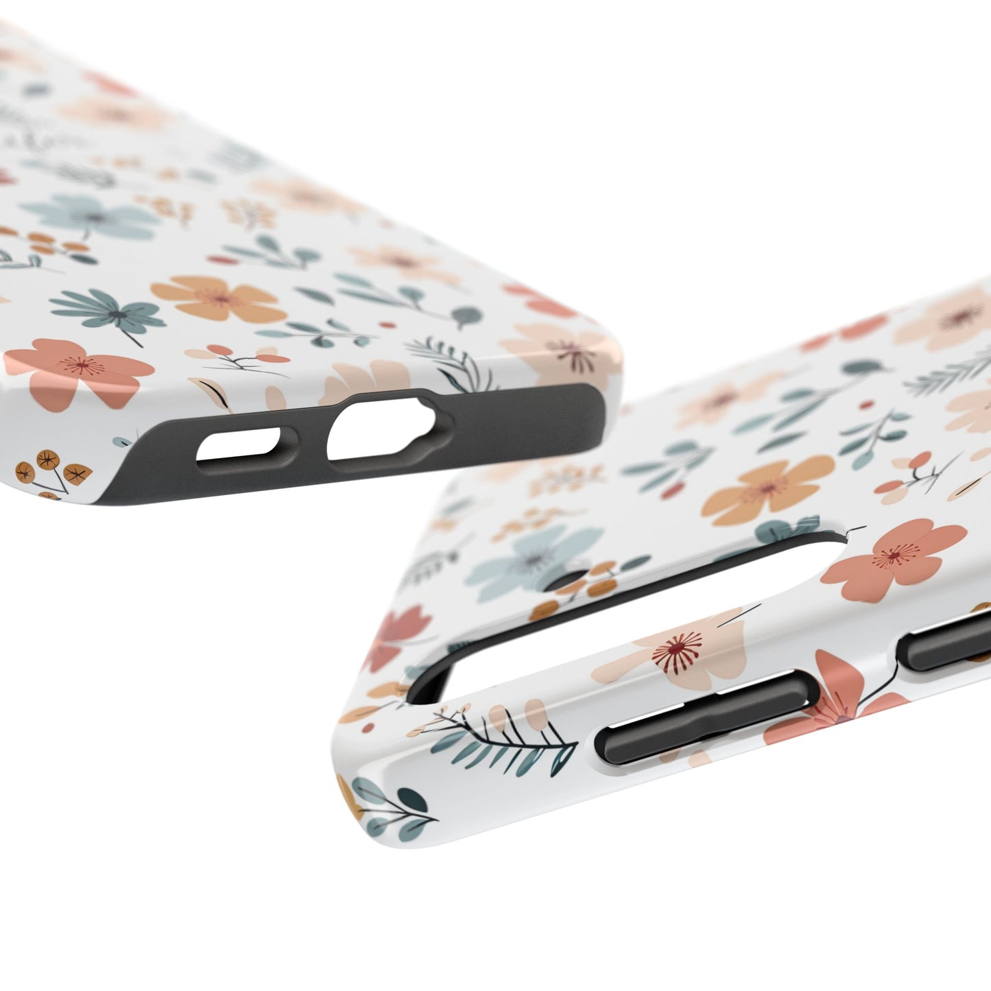 Personalized name phone case with wildflowers