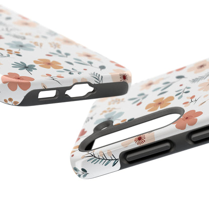 Personalized name phone case with wildflowers