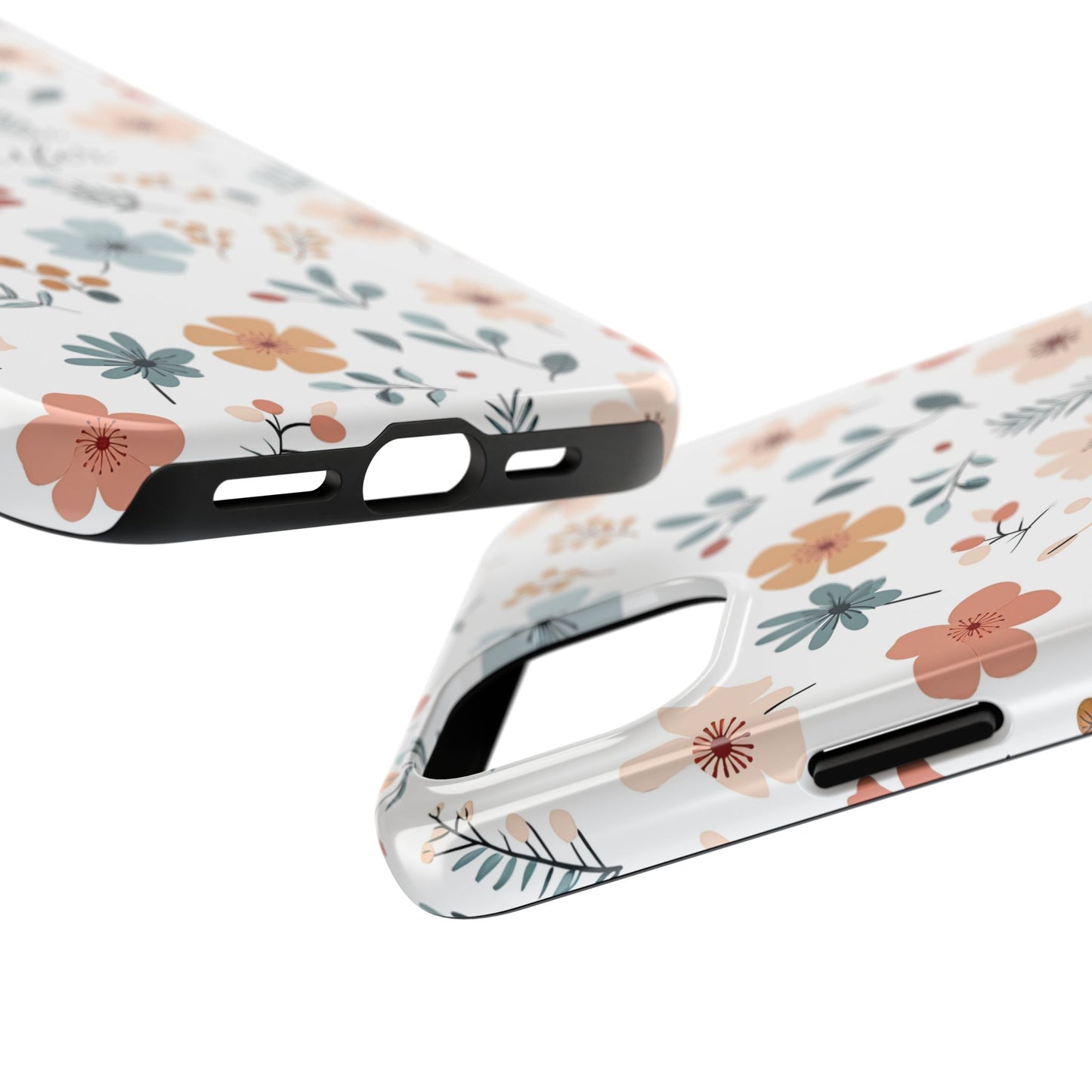 Personalized name phone case with wildflowers