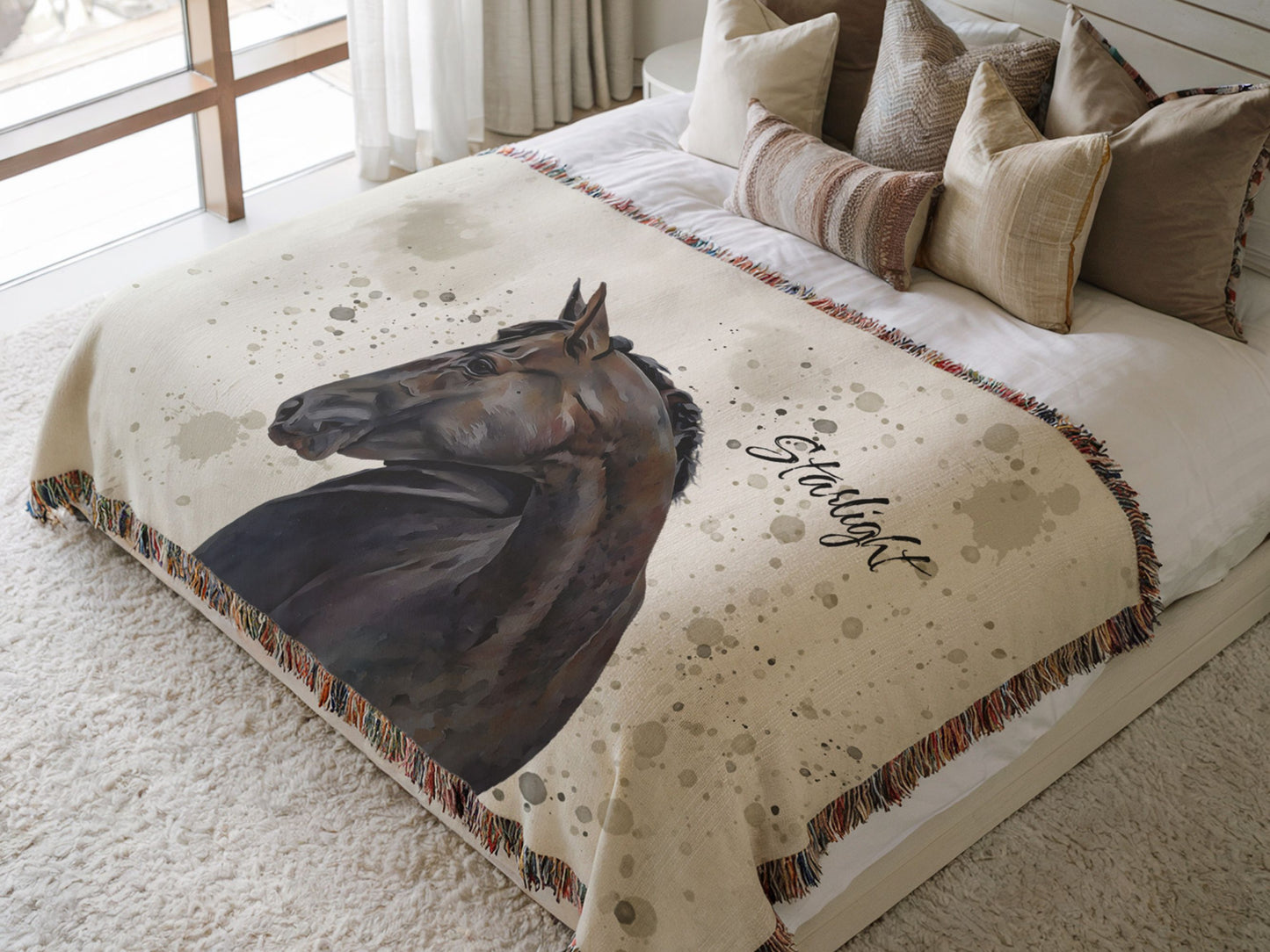 Custom Woven Dog Blanket from Photo