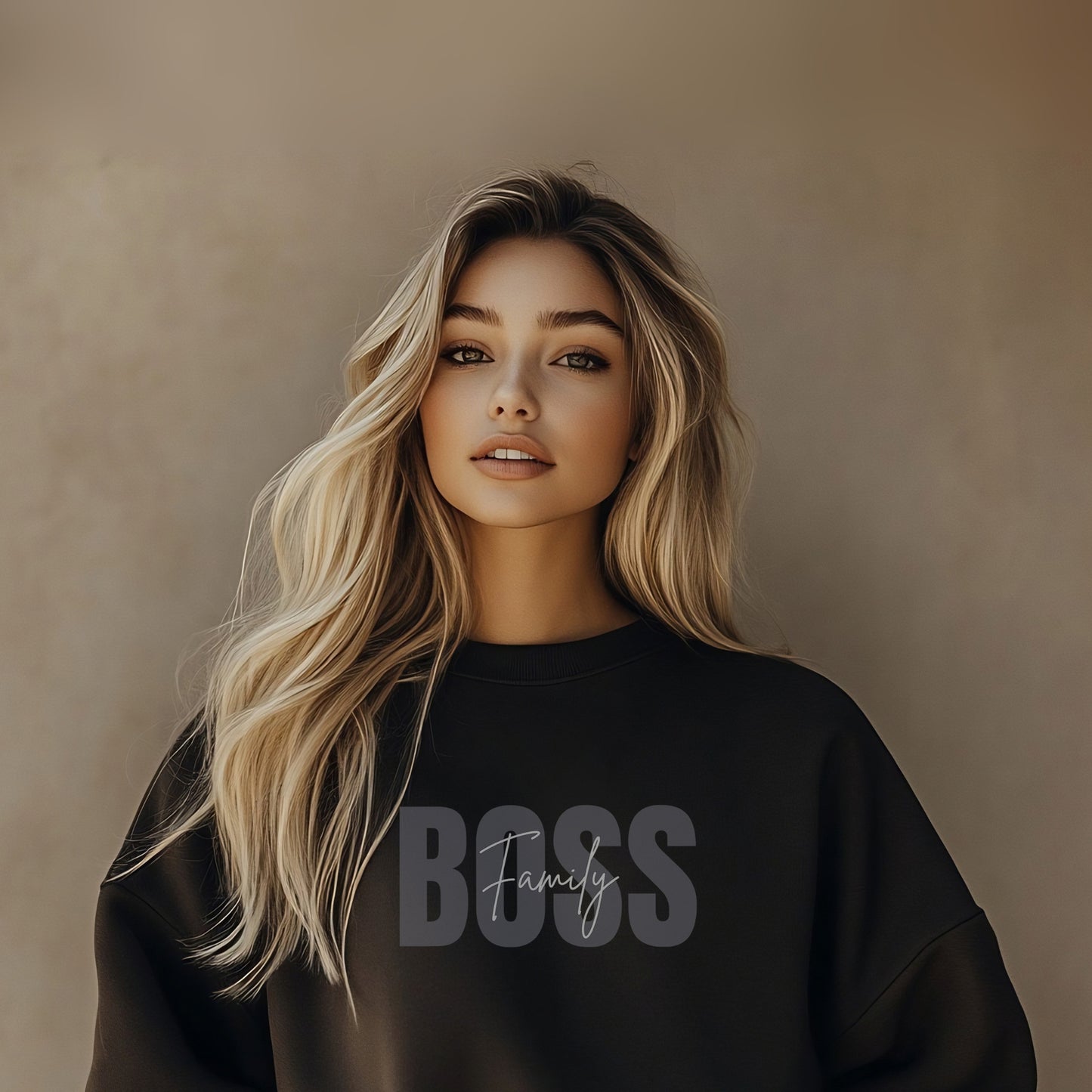 Family Boss Sweatshirt for Mom with Kids Names on the sleeve