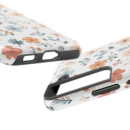 Personalized name phone case with wildflowers