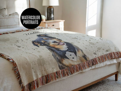 Custom Woven Dog Blanket from Photo