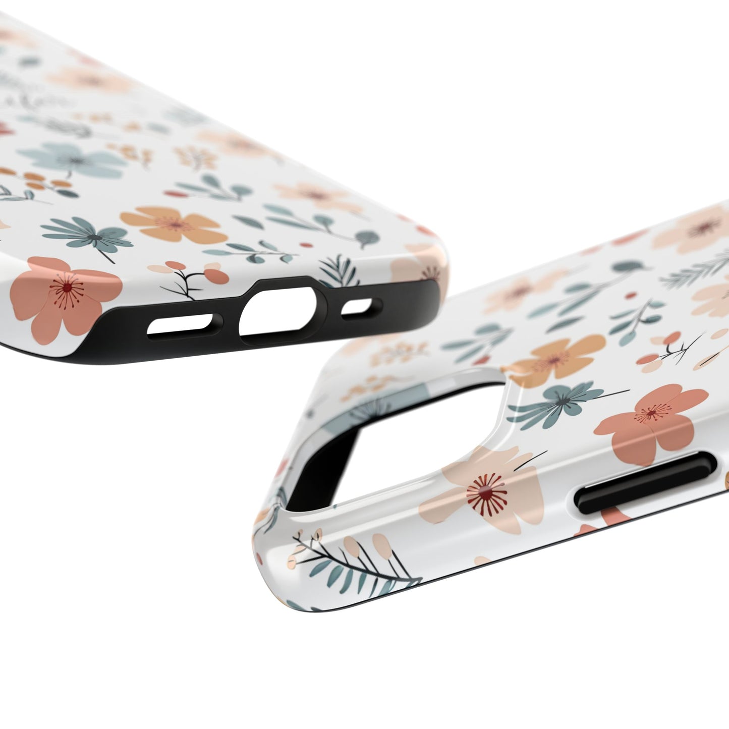 Personalized name phone case with wildflowers