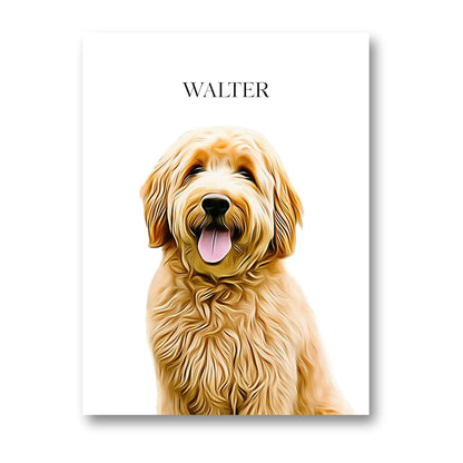 Watercolor & Illustrated Pet Portrait from Photo