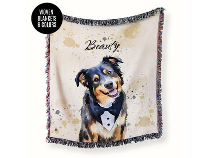 Custom Woven Dog Blanket from Photo