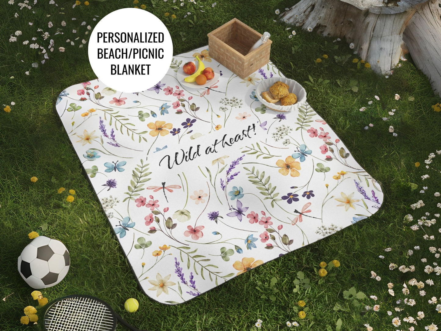 Beach Blanket - Personalized Wildflower Picnic Blanket