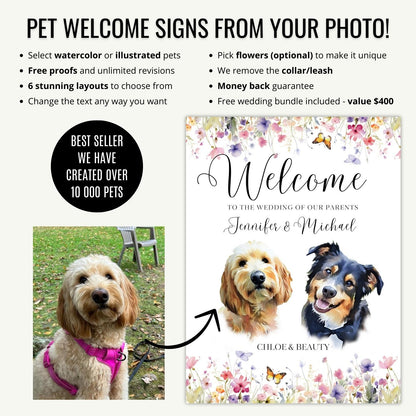 Pet Wedding Welcome Sign