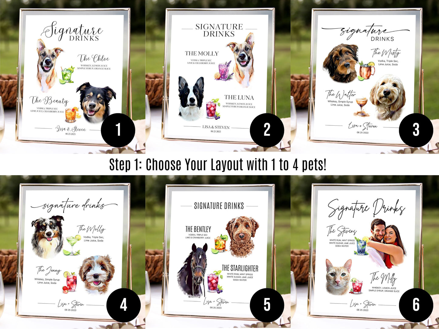 Custom Pet Signature Drink Sign