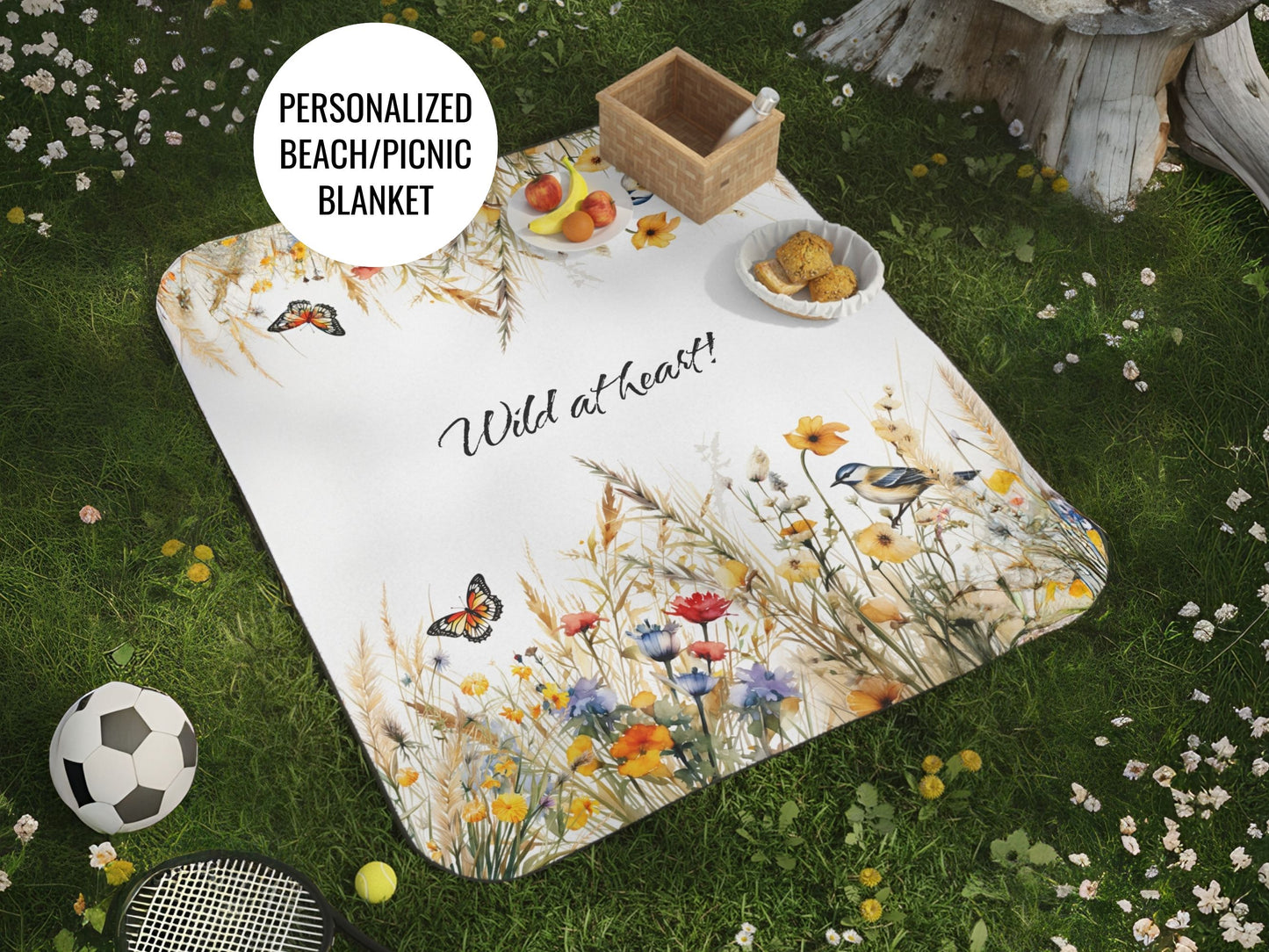 Beach Blanket - Personalized Wildflower Picnic Blanket