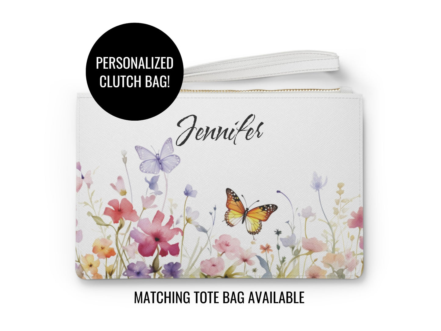 Wildflower Personalized Clutch Bag