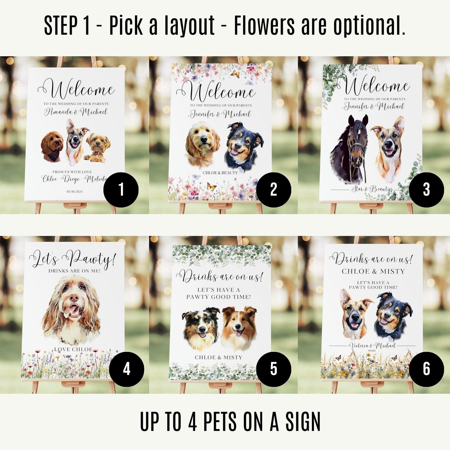 Pet Wedding Welcome Sign