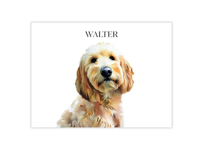 Watercolor & Illustrated Pet Portrait from Photo