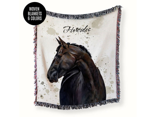 Custom Horse Woven Blanket from Photo