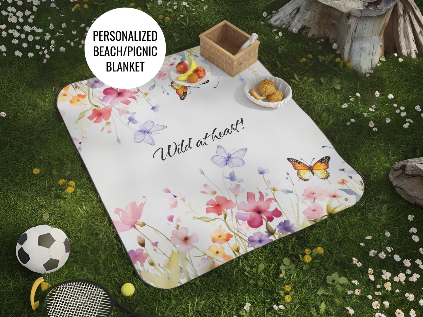 Beach Blanket - Personalized Wildflower Picnic Blanket