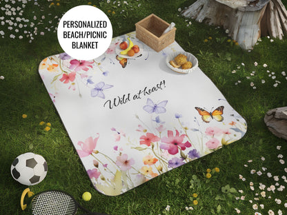 Beach Blanket - Personalized Wildflower Picnic Blanket