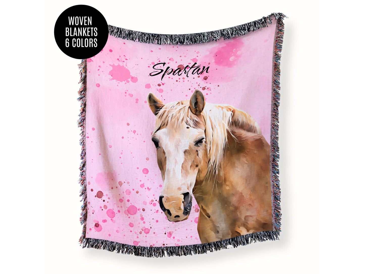 Custom Horse Woven Blanket from Photo