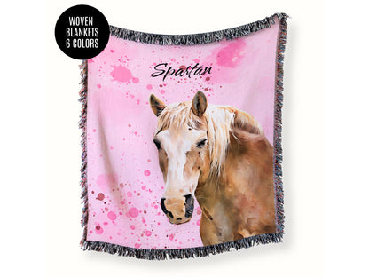 Custom Horse Woven Blanket from Photo