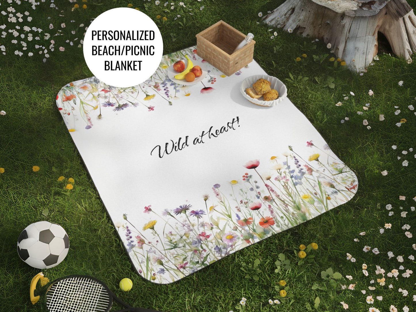 Beach Blanket - Personalized Wildflower Picnic Blanket