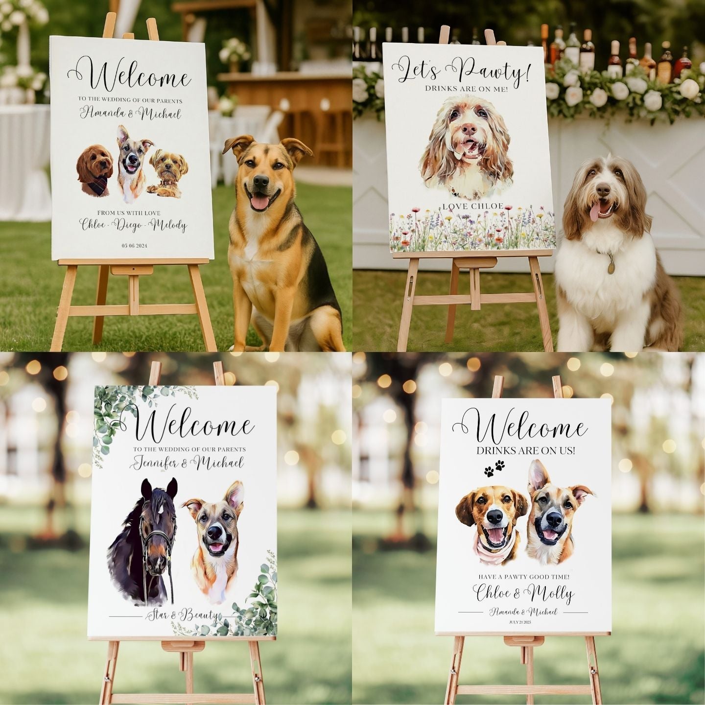 Pet Wedding Welcome Sign
