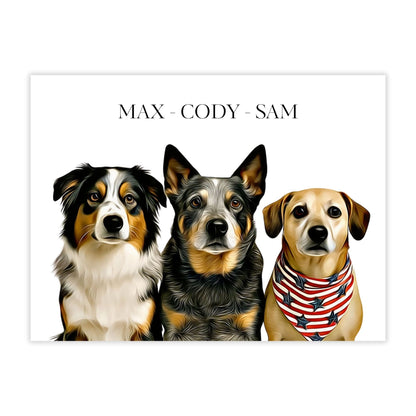 Watercolor & Illustrated Pet Portrait from Photo