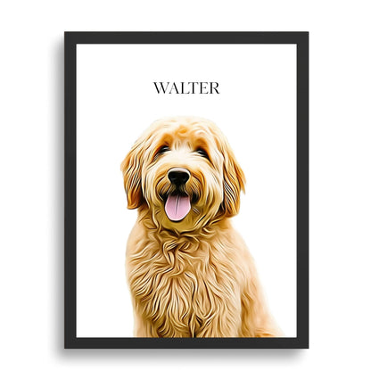 Watercolor & Illustrated Pet Portrait from Photo