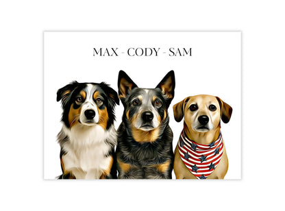 Watercolor & Illustrated Pet Portrait from Photo