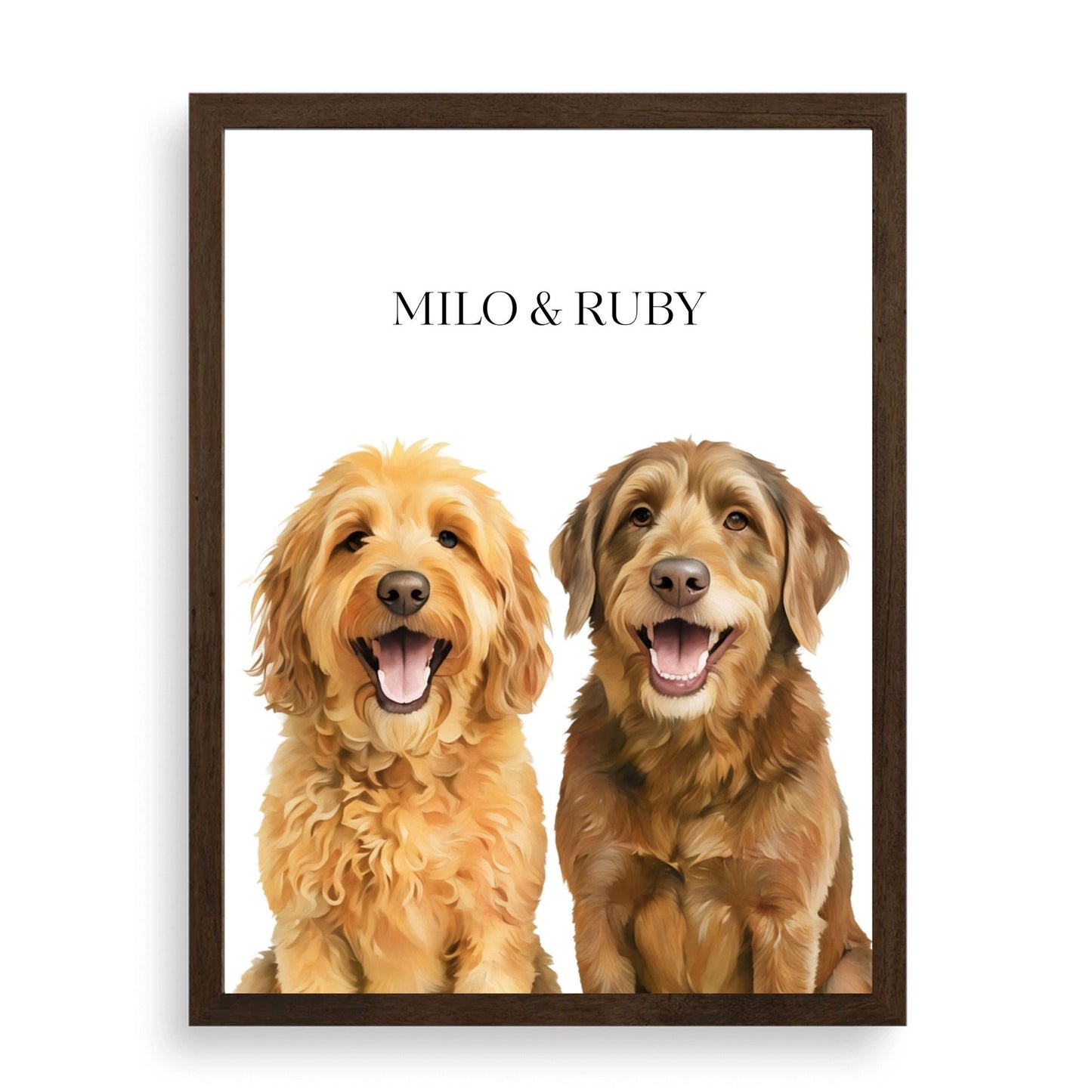 Watercolor & Illustrated Pet Portrait from Photo
