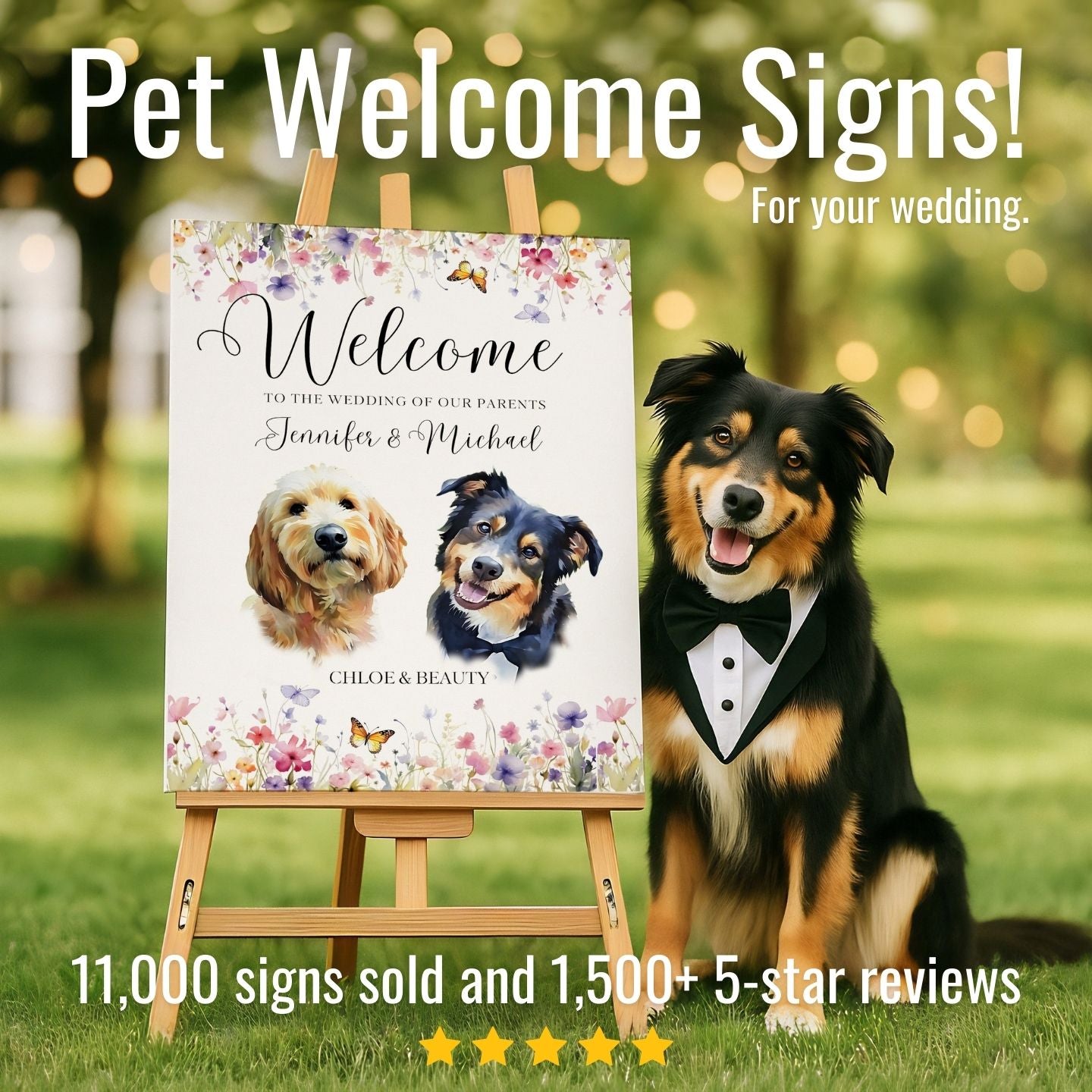 Pet Wedding Welcome Sign