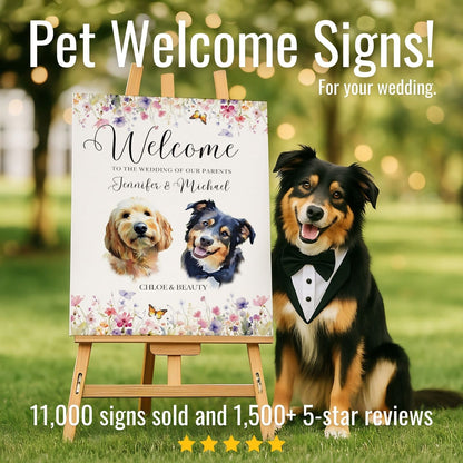 Pet Wedding Welcome Sign