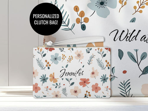 Wildflower Personalized Clutch Bag
