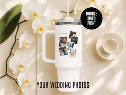 Tumbler with photos, 40oz - Perfect Gift for Coffee Lovers, Brunch, Beach and Workout.